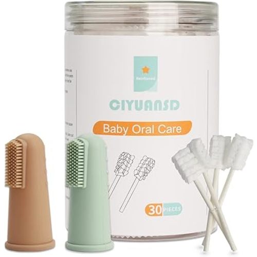 Baby Toothbrush Finger Toothbrush Oral Cleaner Kit (Clay/Mint, Clay/Mint)