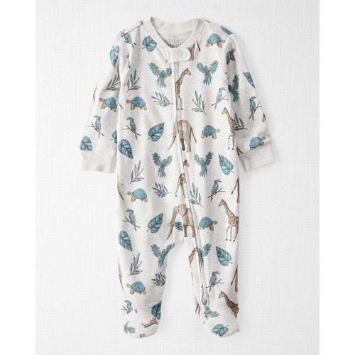 Baby Organic Cotton Safari-Print Sleep & Play Pajamas