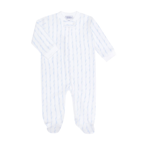 Blue Twirls Zipper Footie