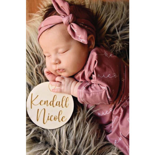 Solid Light Dusty Rose Personalized Newborn Baby Knot Gown