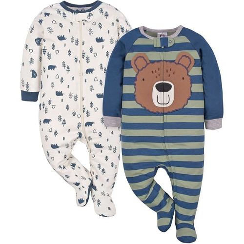 Gerber Baby Boys' 2-Pack Footed Pajamas