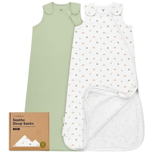 2-Pack Organic Sleep Sacks, 100% Cotton -Baby Sleeping Sack, Wearable Blanket Baby, Sleep Sack for Babies, Toddler Swaddle Sack, Newborn Baby Sleeping Bag, Sleepsack for Infant Girl,Boy (Roarsome, M)