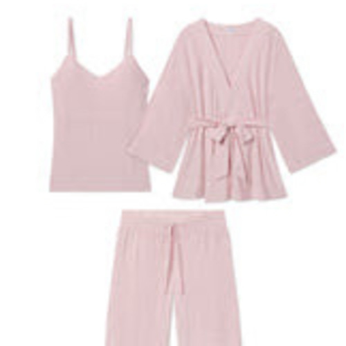 LAKE | Women | DreamModal Pajamas | Carnation Pencil Stripe Maternity Kimono Bundle