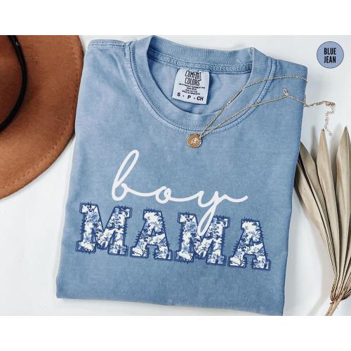 Comfort Colors® Boy Mama T-Shirt, Toile Boy Mama Shirt, New Mom Pregnancy Announcement,Gender Reveal Tee, Baby Announcement Baby Shower Gift