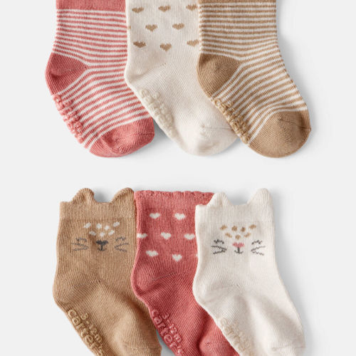 Multi Baby Girl 6-Pack Cat Ankle Socks | Carter’s Oshkosh Canada