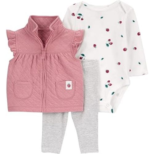 Carter's Baby Girls' 3 Piece Vest Little Jacket Set