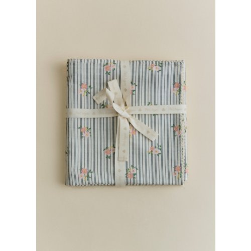 Set Of 2 Swaddle Cloths - Stripes with Floral Embroidery