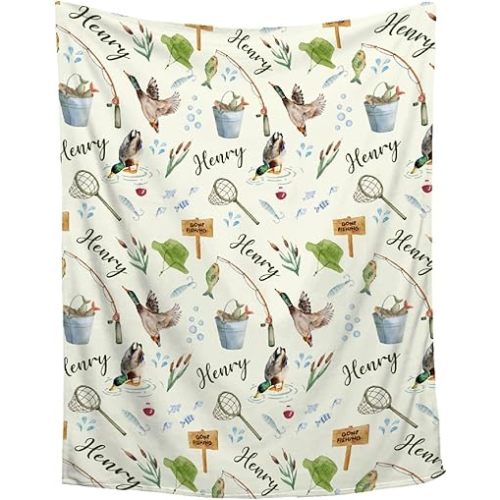 Custom Mallard Duck Blanket Gifts,Ultra Soft Wild Duck Personalized Blanket for Boys Girls,Customized Blanket for Couch/Sofa/Travel/Camping,40"x50"-Kids/Throw Size