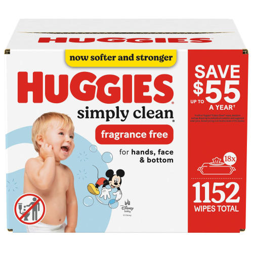 Huggies Simply Clean Unscented Baby Wipes, 18 pk., 1152 Wipes - Sam's Club