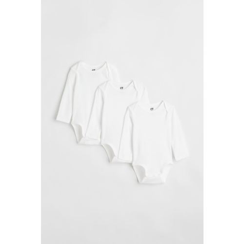 3-pack Long-sleeved Cotton Bodysuits