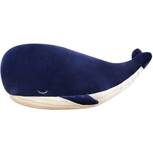 MUPI Whale Stuffed Animals Plush Pillow 4 Size Cute Soft Cotton Plushies Pillows Kawaii Blue Whale Toy Gifts for Kids Boys Girls Adults (Blue, 10 Inch)