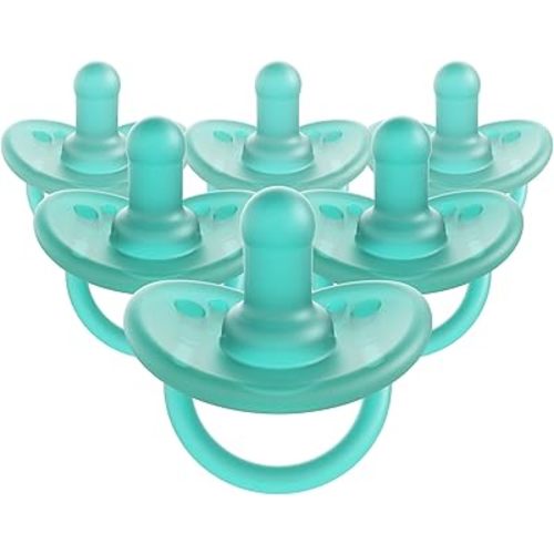 Evenflo Feeding Balance Plus Stage 1 Cylindrical Baby, Newborn and Infant Pacifier - Developed with Pediatric Feeding Specialists - 0 to 6 Months (Pack of 6)
