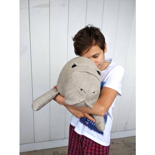 Manatee pillow linen stuffed Animal Pillow minimalist nautical Decor