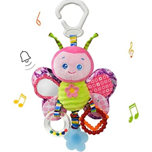 Baby Rattles Toys with Teether,Bed Bell for Toddler in pram,Gifts for Baby Aged 3 Months or More(Butterfly)