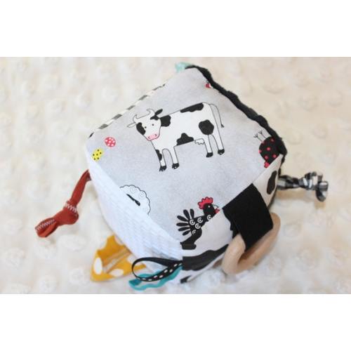 Farm Animal Sensory Block Cow Activity Cube Farm Baby - Etsy