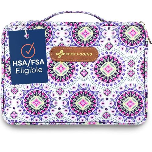 KeepGoing Large Home First Aid Kit for Kids – 270 Pc. for Car, Home, Dorm, & Boat with Latex-Free Bandages – 10 x 7 x 3.5 in. Travel First Aid Kit (Boho)