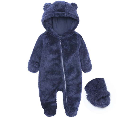 GERsome Newborn Baby Jumpsuit Hooded Fleece Rompers Long Sleeve Onesies Outwear Outfits