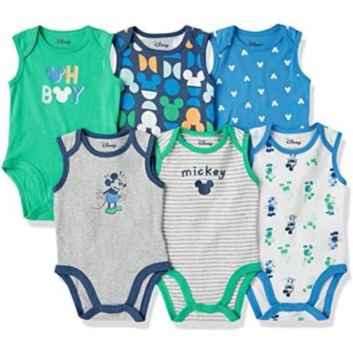 Amazon Essentials Disney | Marvel | Star Wars Baby Boys' Sleeveless Bodysuits, Pack of 6