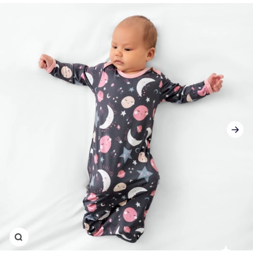 Pink To the Moon & Back Infant Gown - Little Sleepies
