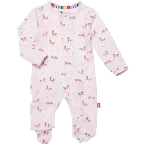 Magnetic Me Girls Modal Magnetic Baby Footie Pajamas | Silky Soft Modal Fabric | Baby Sleepers Available Sizes PRE - 24M