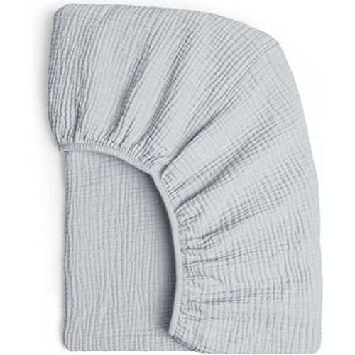 Lulumoon Muslin Crib Sheet Fitted Crib Mattress Sheet for Boys and Girls, 28"x 52" Mist Blue