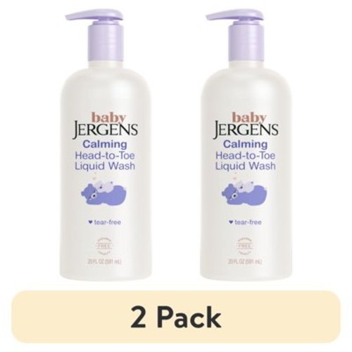 (2 pack) Baby Jergens Calming Head to Toe Liquid Baby Wash, Body Wash and Shampoo, Tear Free, 20 oz