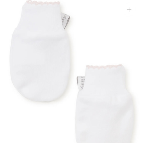 White/Pink Kissy Basics Mittens