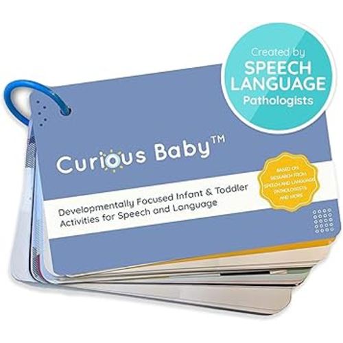 Curious Baby™ Speech & Language Development Cards (0–36 Months) | 26+ Research-Based Activities for Babies, & Toddlers, Educational Activity Milestone Flash Card Baby