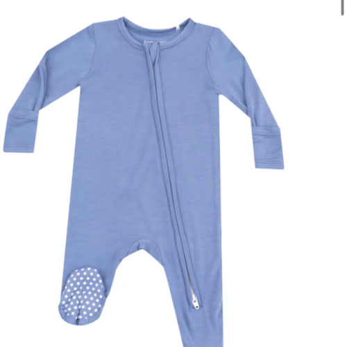 2 Way Zipper Footie - Solid Country Blue – Angel Dear