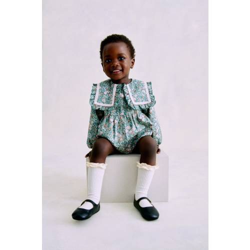 FLORAL-PRINT POPLIN ROMPER SUIT