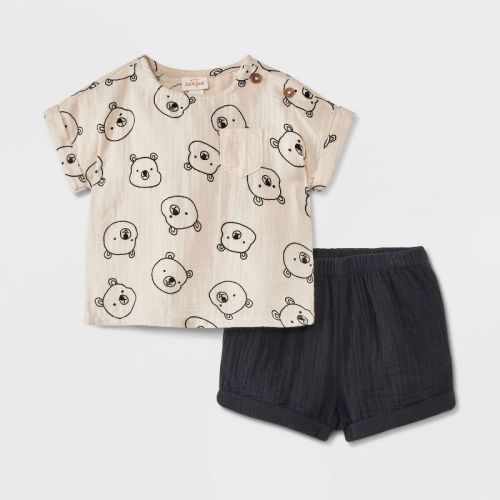 Baby Boys' Gauze Top & Shorts Set - Cat & Jack™ Green 12m