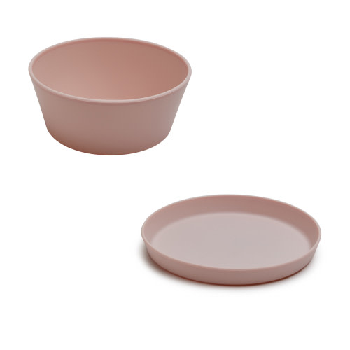 AEIOU Toddler Bowl & Plate Set - Petal