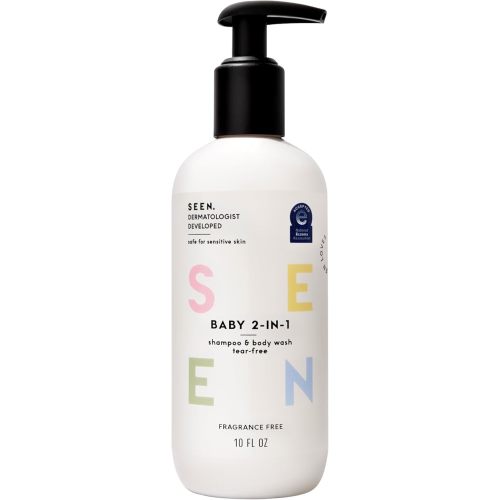 SEEN Baby 2-in-1 Shampoo & Body Wash – Fragrance-Free, Tear-Free & Non-Irritating – Dermatologist-Developed Gentle Cleanser for Sensitive & Eczema-Prone Skin