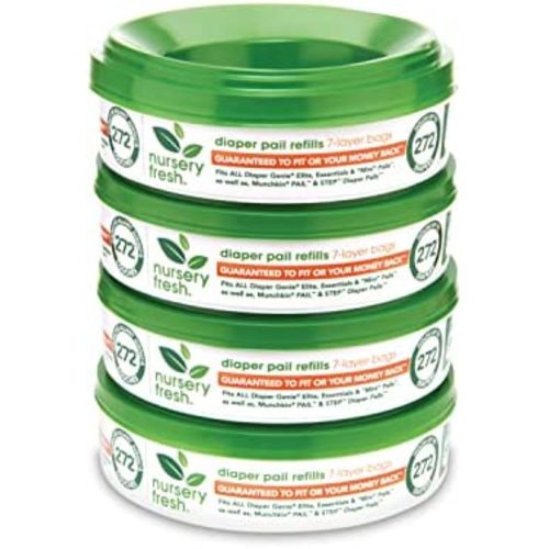 Nursery Fresh Refill compatible with Munchkin Diaper Pails, 1088 Count (Pack of 4)