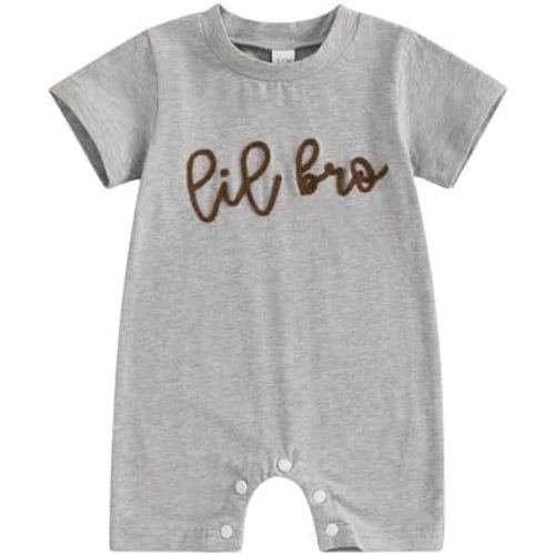 YINGISFITM Little Brother Little Sister Newborn Outfit Short Sleeve Bubble Romper Infant Jumpsuit Summer Baby Girl Clothes