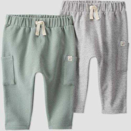 Little Planet By Carter's Organic Baby Boys' 2pk Jogger Pants - Gray/green Newborn