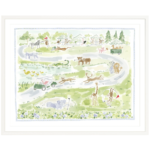 The "Wild Fairways" Golf Menagerie Fine Art Print SIZE: 24x18