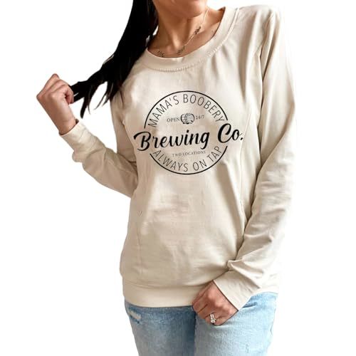 AEARGIV Women Causal Maternity Nursing Sweatshirt Comfort Friendly Zip Breastfeeding Pullover Tops Mama's Boobery Sweater