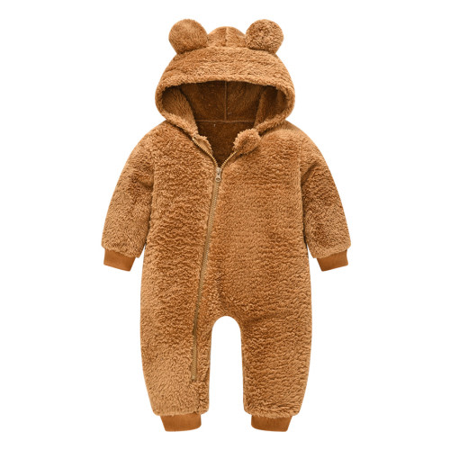 Lolmot Baby Girls Boys Winter Clothes Snowsuit Teddy Bear Onesie Outfit Newborn Fleece Jumpsuit Romper Coat Hooded Suit on Clearance