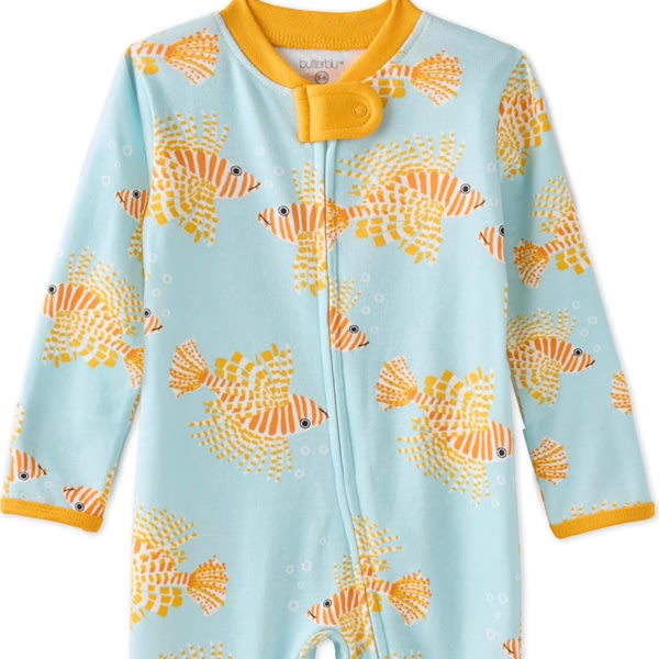 Butterblu Shadow Sleep & Play Baby Pajamas 100% Organic Cotton Two Way Zipper Sleeper Pajamas for Baby Boys & Girls​