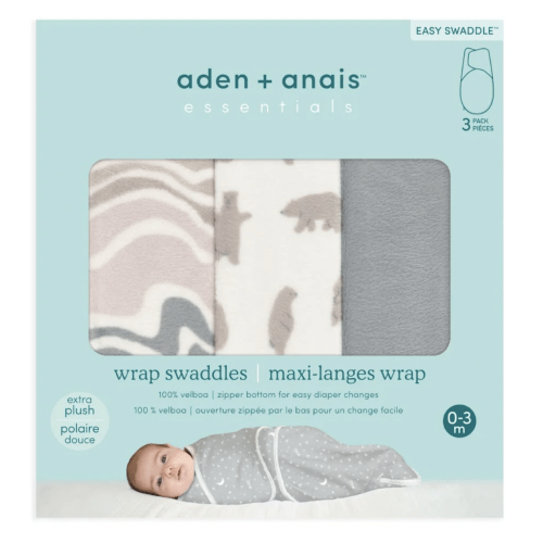 aden + anais little woods essentials velboa wrap swaddles quick change 3 pack TOG 1.5