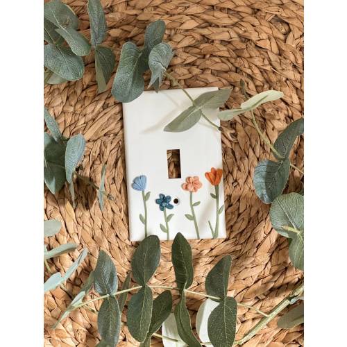Cottage core Growing flowers light switch cover/plate for room/home