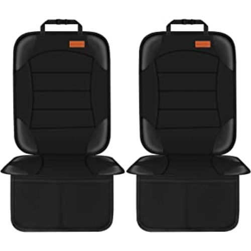 Siivton Car Seat Protector Seat Protector for Child Car Seat Seat Cushion for Leather and Fabric Seats, 2 Mesh Pockets, Non-Slip Backing, Carseat Protectors for Vehicles, Baby, Pets (2 Pack)