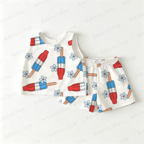 Baby Toddler Popsicles Top and Shorts 2-piece Set