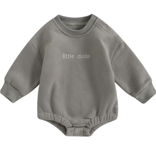6 month Newborn Infant Baby Boy Oversized Romper Little Dude Sweater