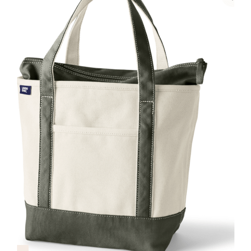 Medium Natural 5 Pocket Open Top Canvas Tote Bag | Lands' End