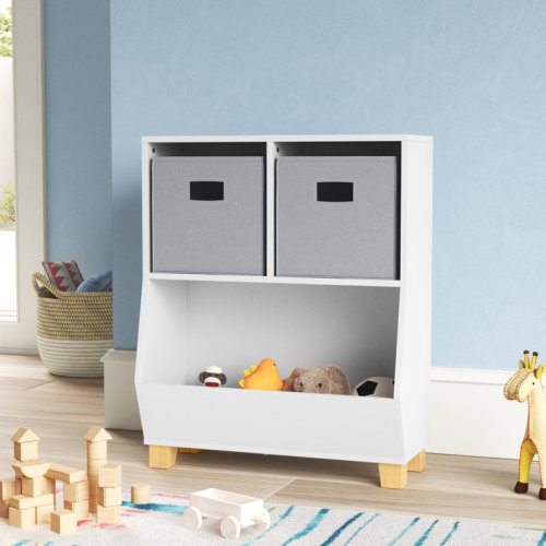 Catch-All Kids Multi-Cubby 24in Toy Organizer and 2 Bins