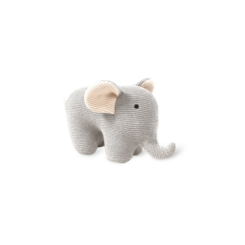 Organic Cotton Elephant Knit Stuffed Animal Toy