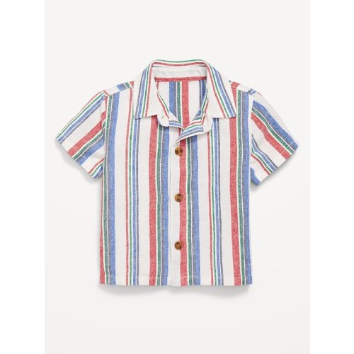 Printed Short-Sleeve Linen-Blend Shirt for Baby | Old Navy