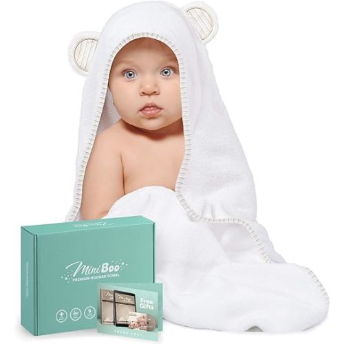 Baby Hooded Towel - Ultra-Soft and Absorbent from Bamboo Baby Towels for Newborn to Toddlers - Hypoallergenic